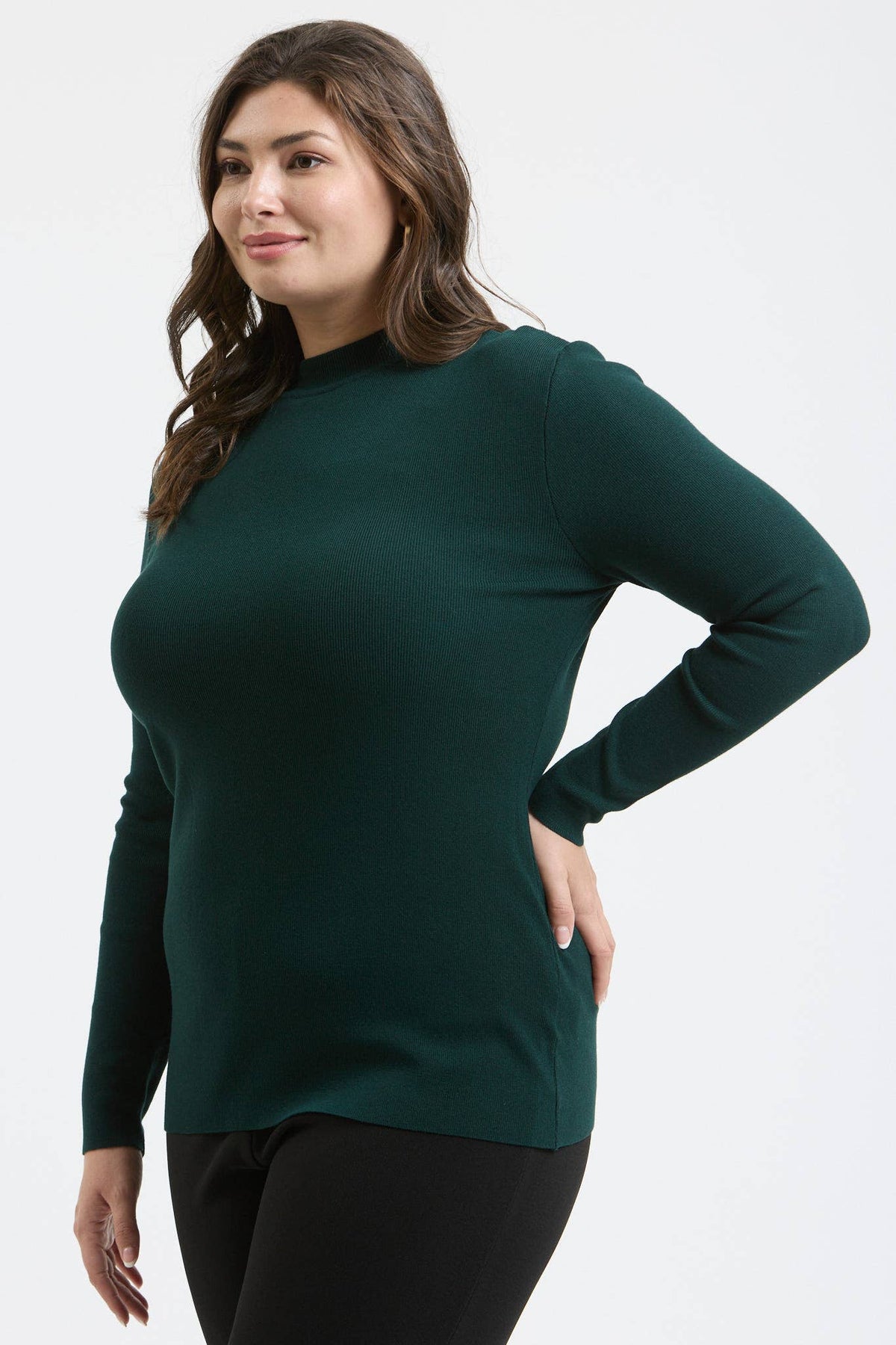 Plus Mock Neck Long Sleeve Top