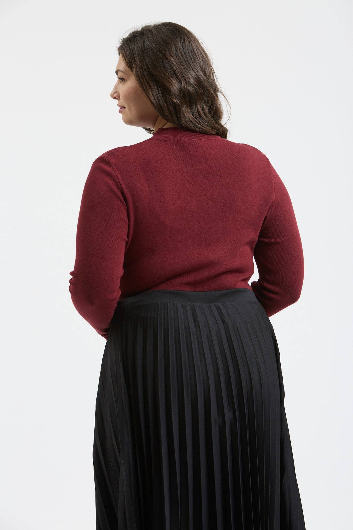 Plus Mock Neck Long Sleeve Top