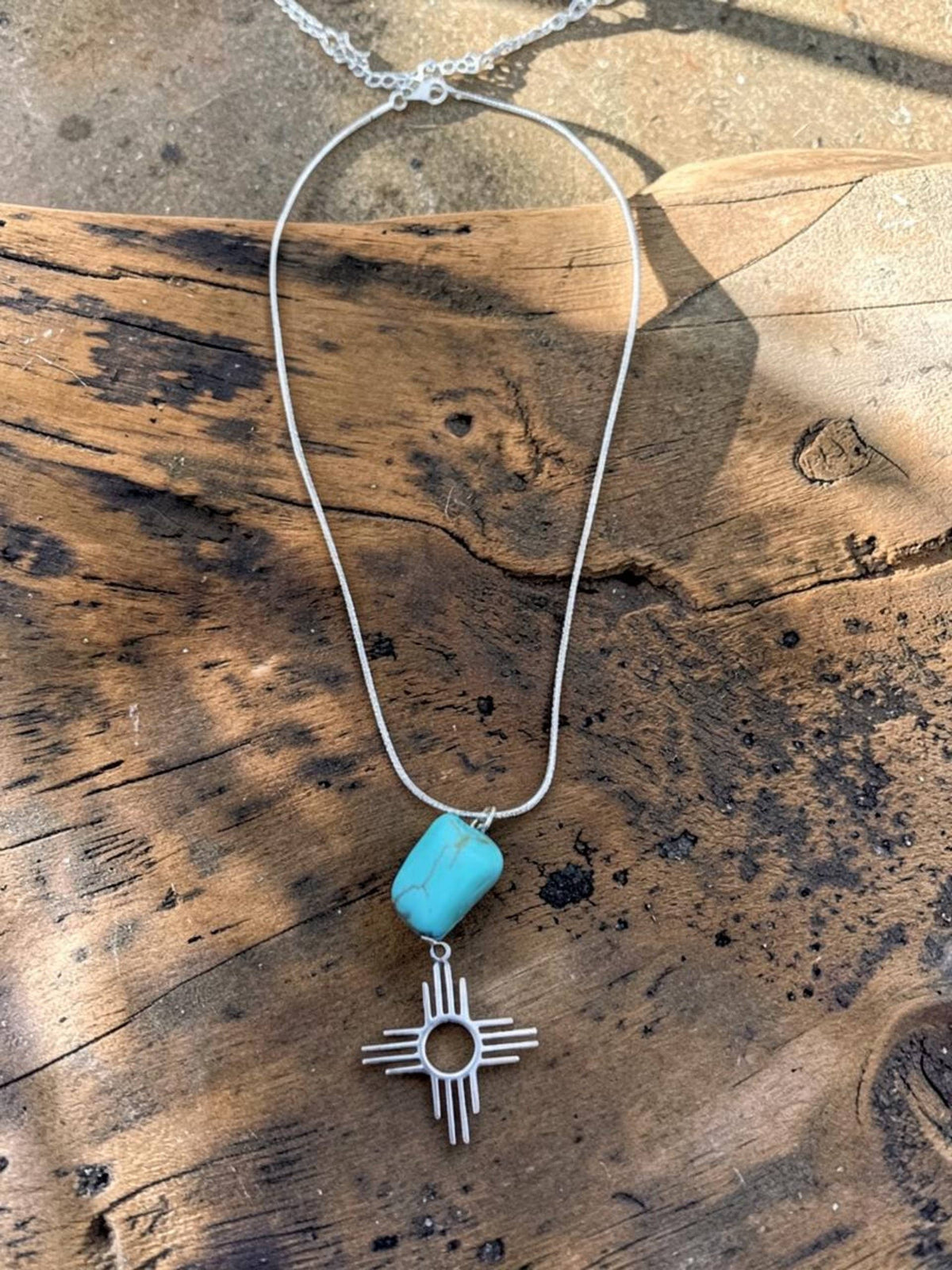 Zia Turquoise Chunk Necklace