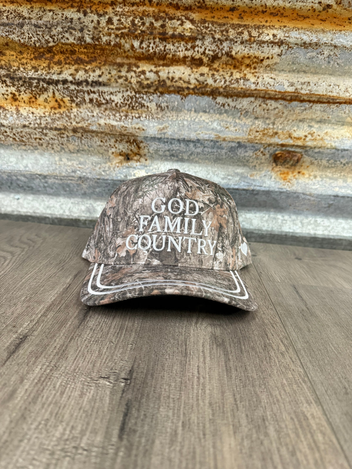 God, Family, Country Camo Trucker Hat