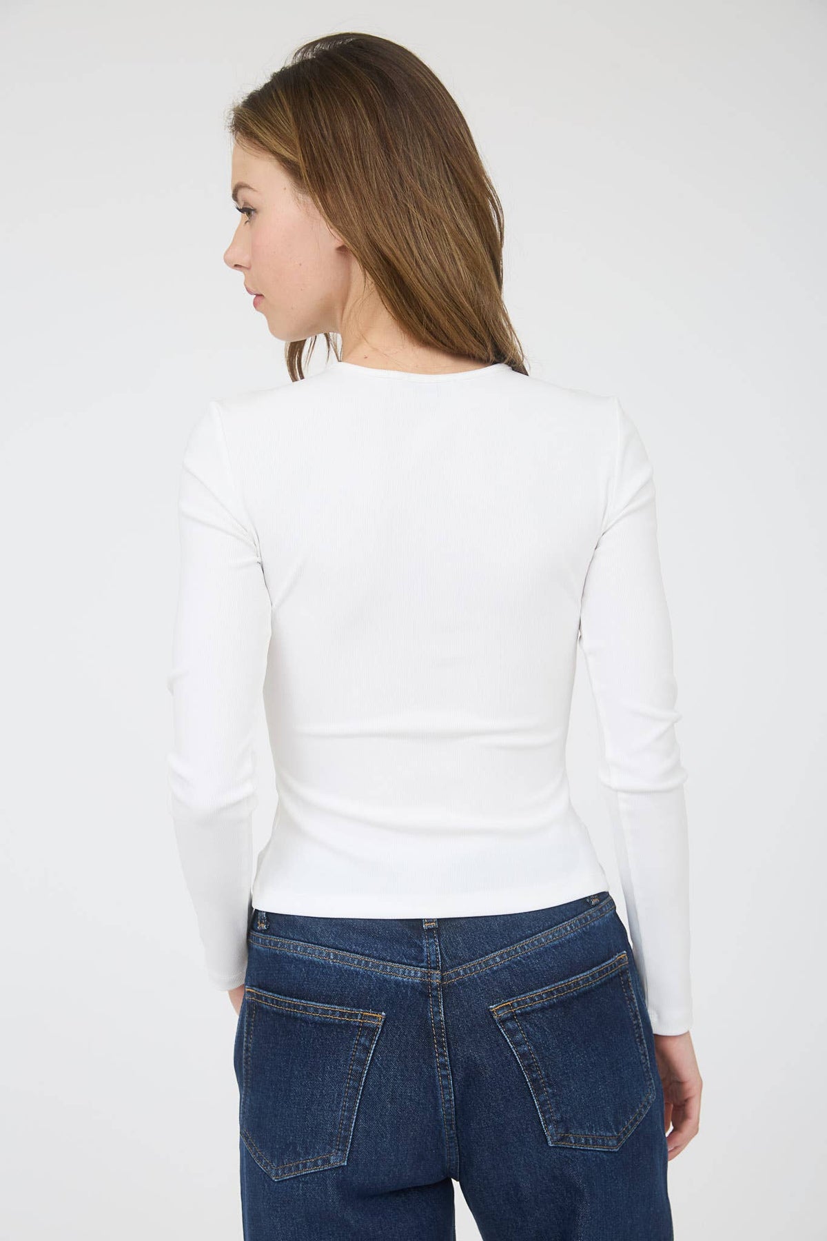 Ribbed Long Sleeve Button Known Knit Top