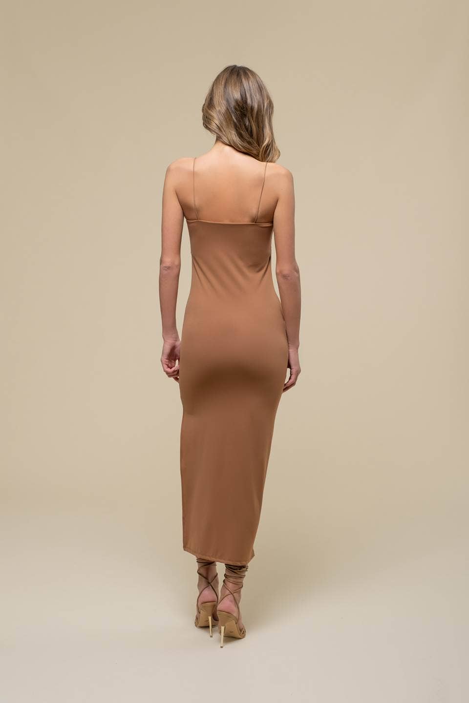 Bodycon Side Slit Cami Midi Dress