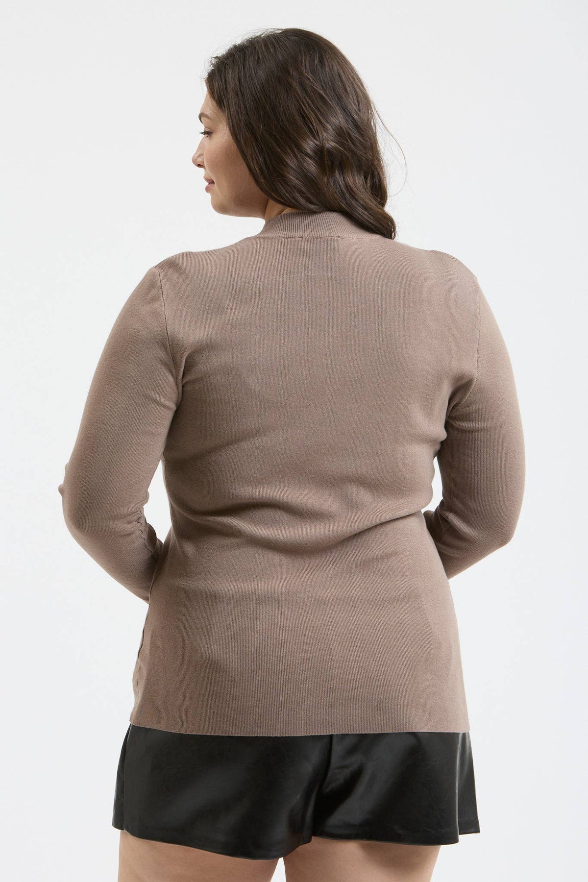 Plus Mock Neck Long Sleeve Top