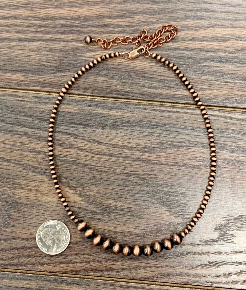 15" Copper Western Bead Necklace