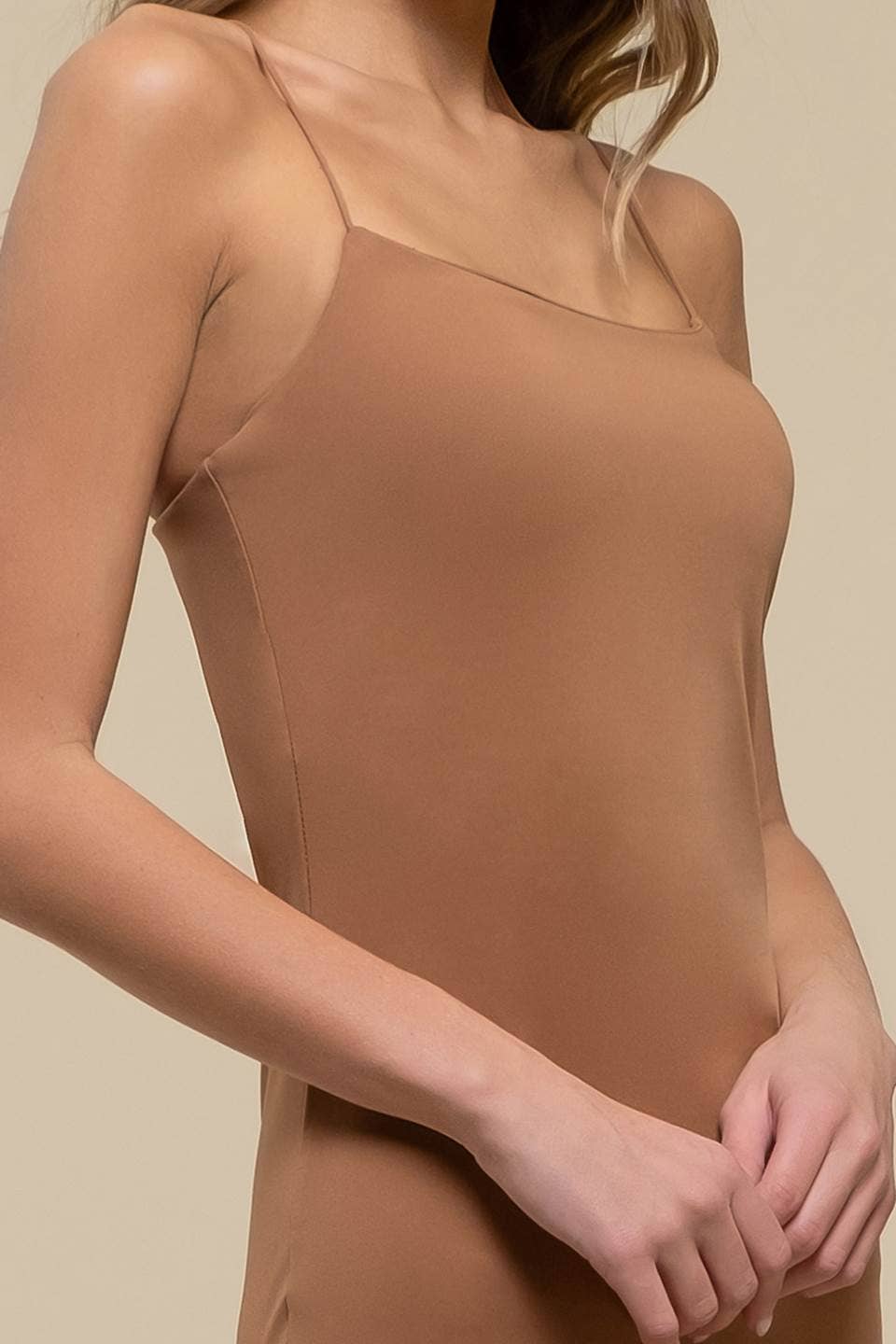 Bodycon Side Slit Cami Midi Dress