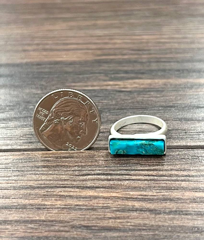 18mm Side Bar Gemstone Adjustable Ring