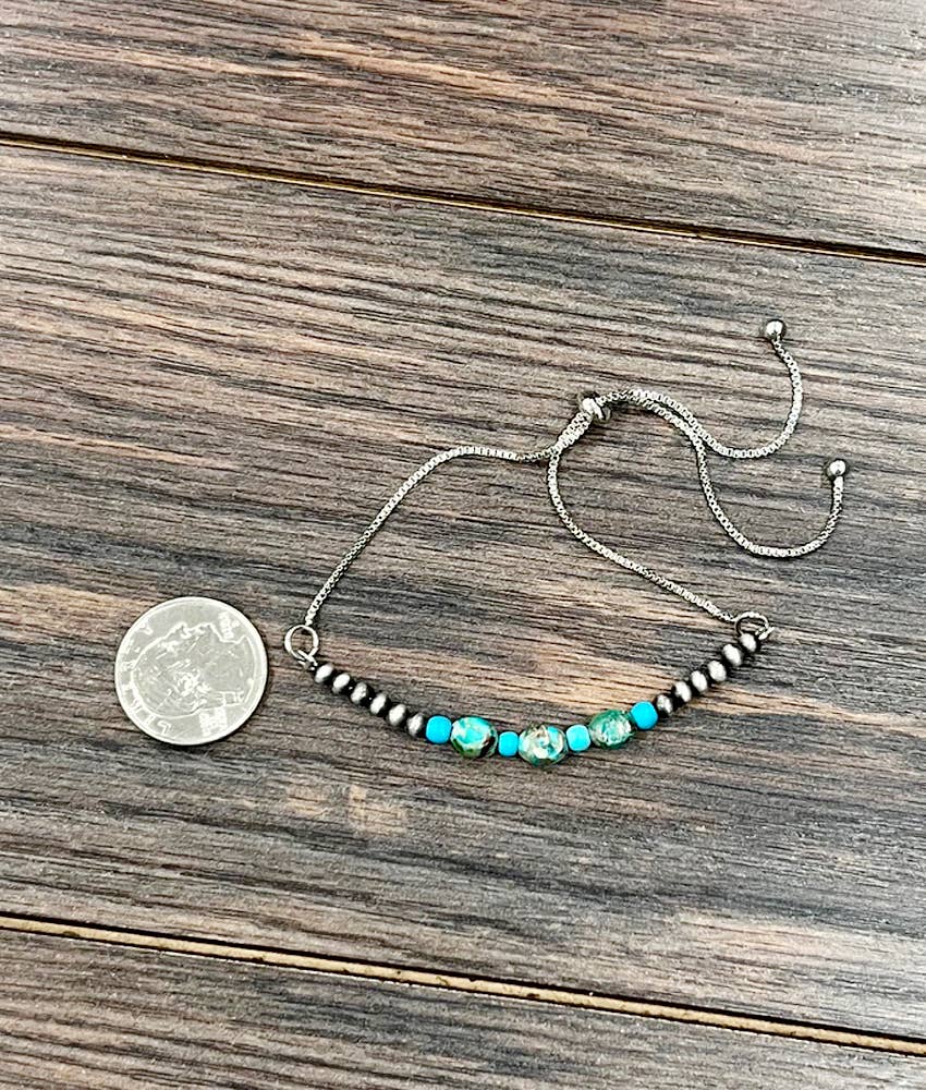 Small 7mm Oval Gemstone, Brass Adjustable Bracelet