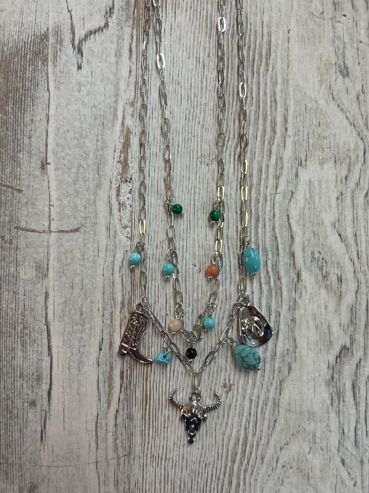 Western Charm Coral Charm Necklace