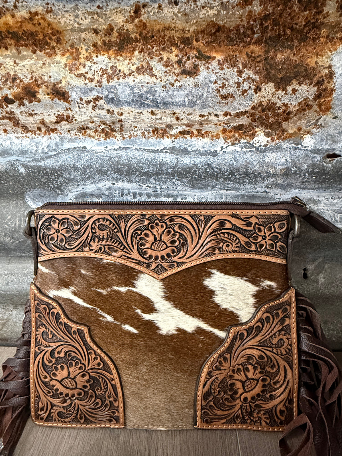 Tooled Small Fringe Purse