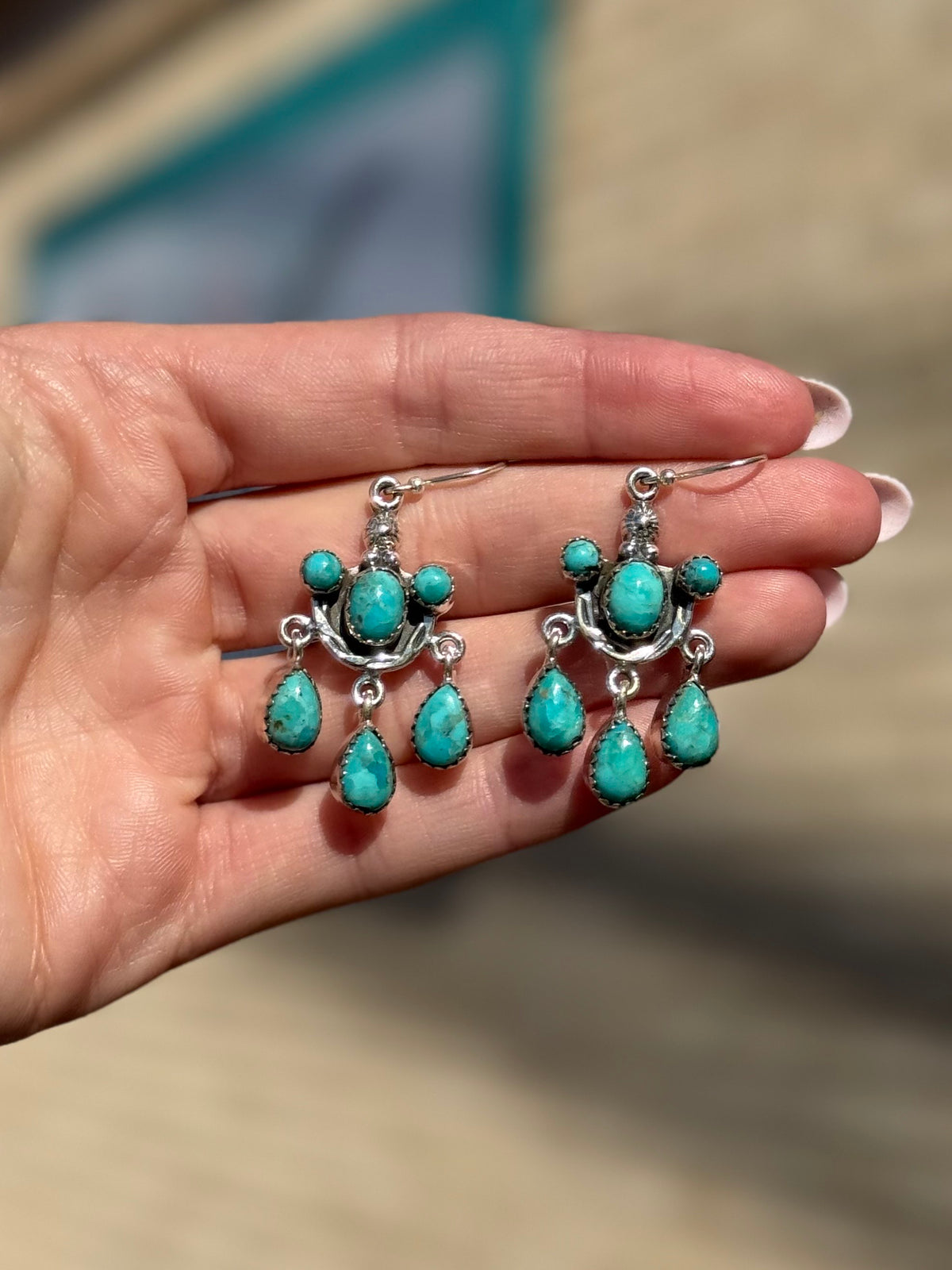 Kingman Turquoise Dangle Earrings