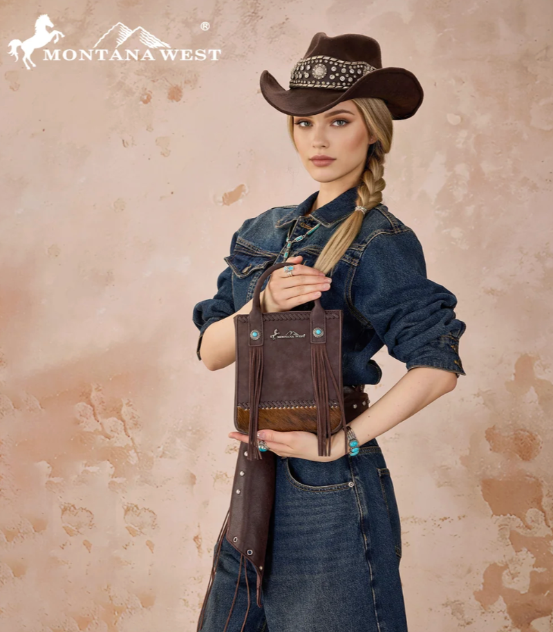 MW Fringe Hair-On Cowhide Purse