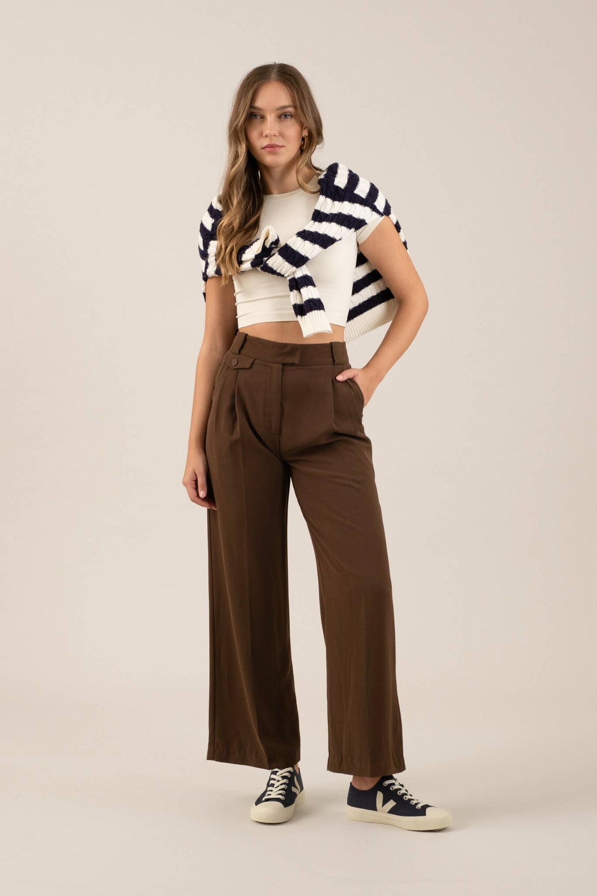 High Waist Wide Leg Dress Pants