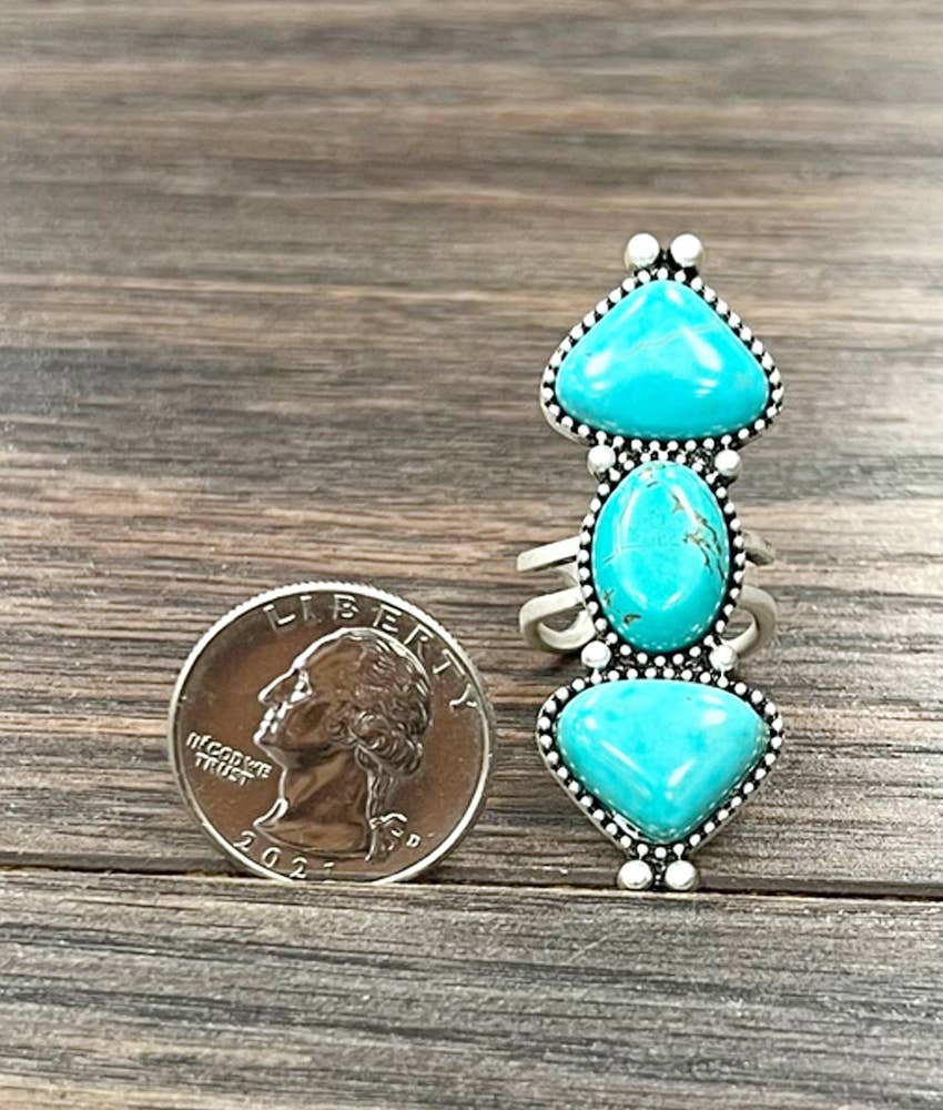 2" Western Turquoise Adjustable Band