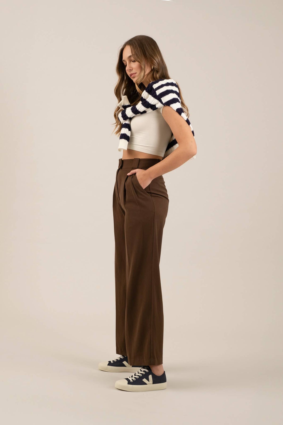 High Waist Wide Leg Dress Pants