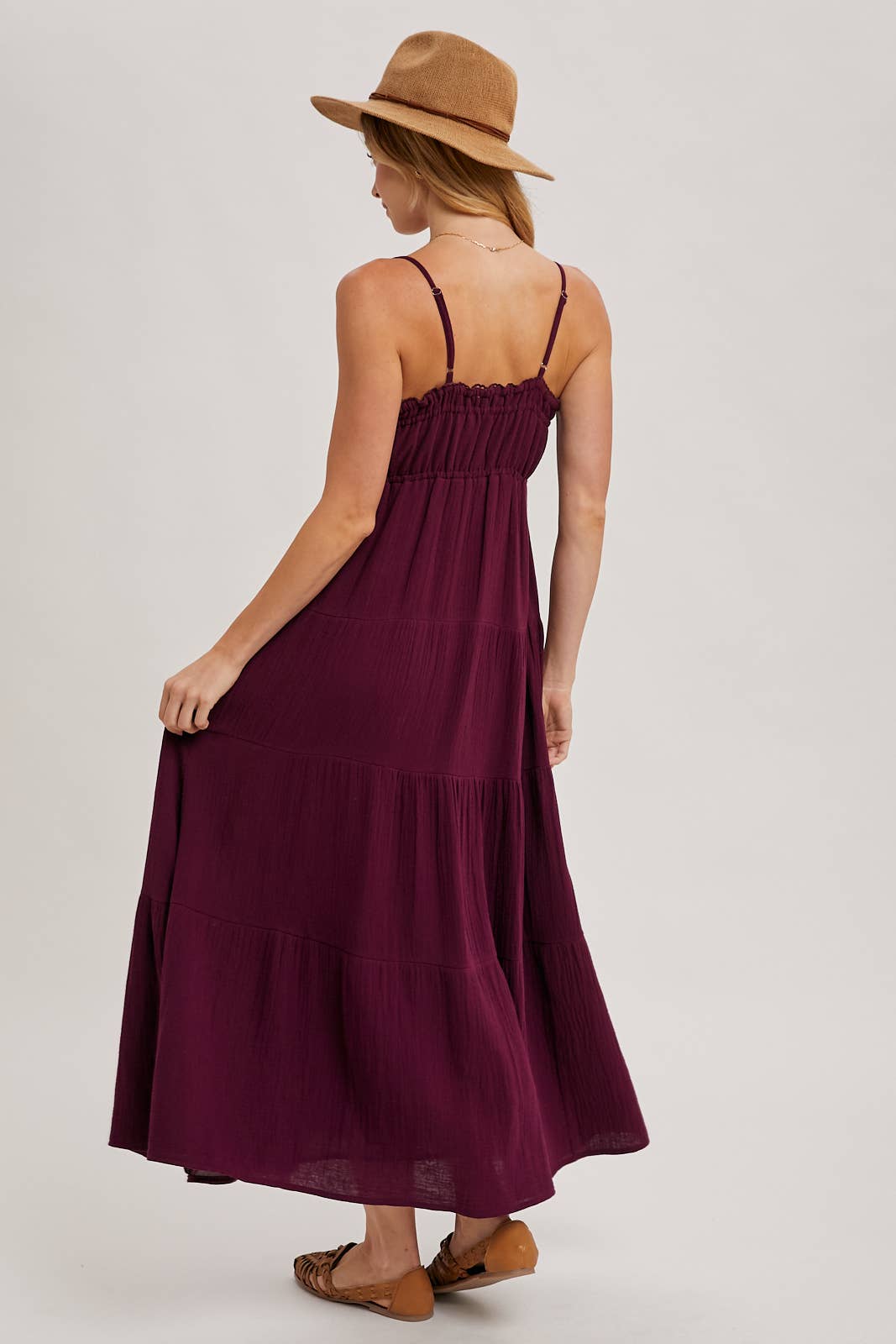 Ruffle Trim Tiered Maxi Sundress