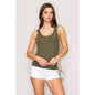 Scoop Neck Double Layer Rib Tank Top