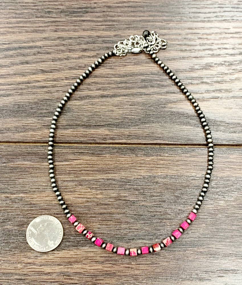 5" Western Square Gemstone Necklace