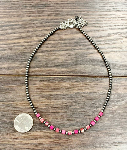 5" Western Square Gemstone Necklace
