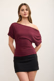 One-Shoulder Short Sleeve Top