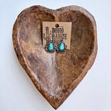 Western Teardrop Concho Turquoise Stone Dangle Earrings