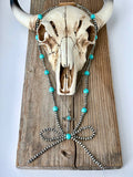2 Layer Western Style Coquette Bow & Pendant Necklace
