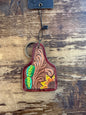 Tooled Leather Keyring