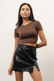 Round Neck Short Sleeve Crop