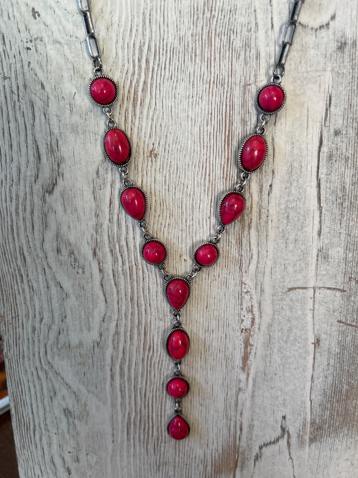 Oval & Circle Lariat Necklaces