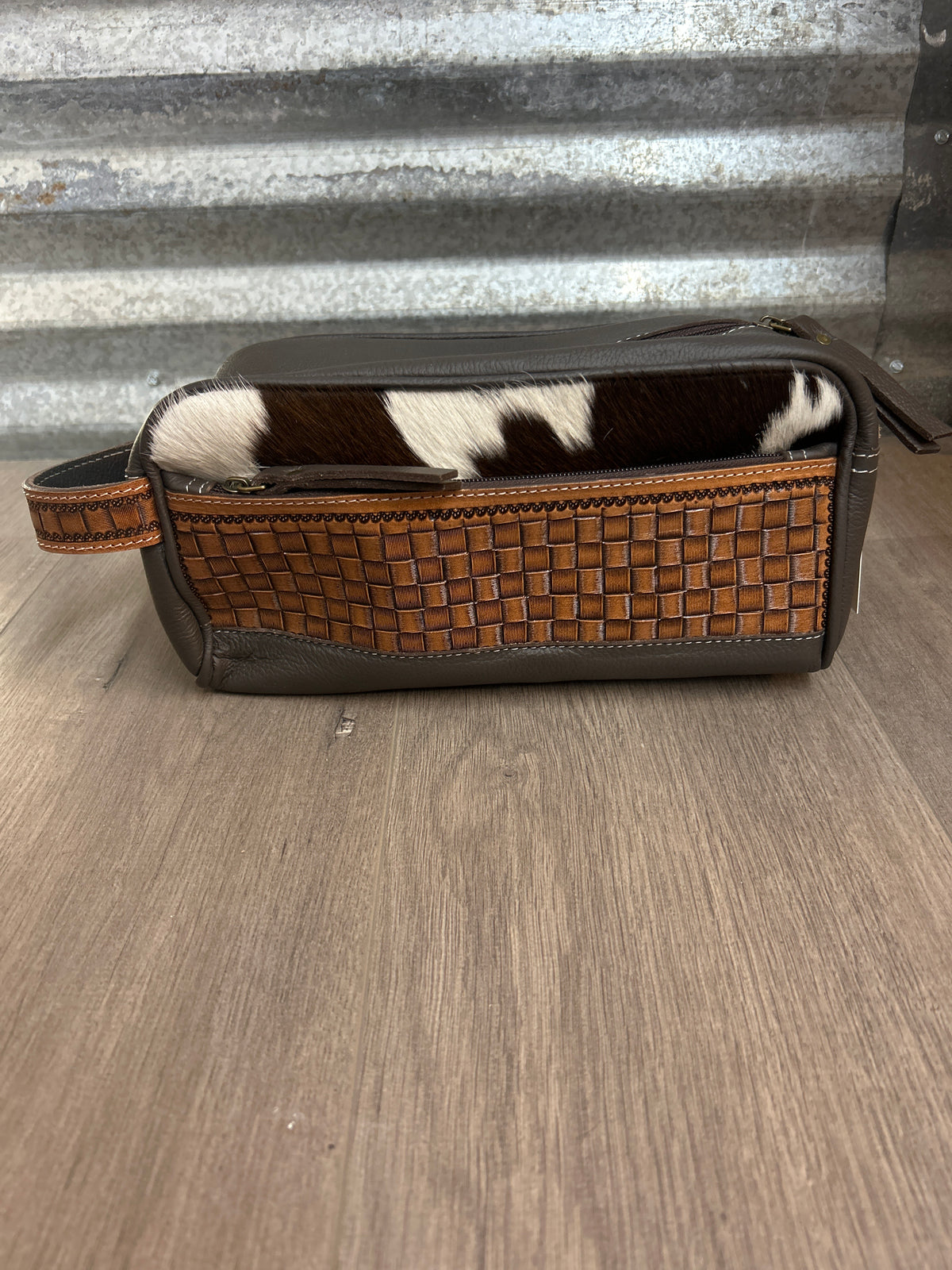 Dark Brown Leather Toiletry Bag
