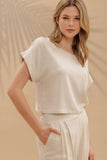 Linen Short Sleeve Boxy Top