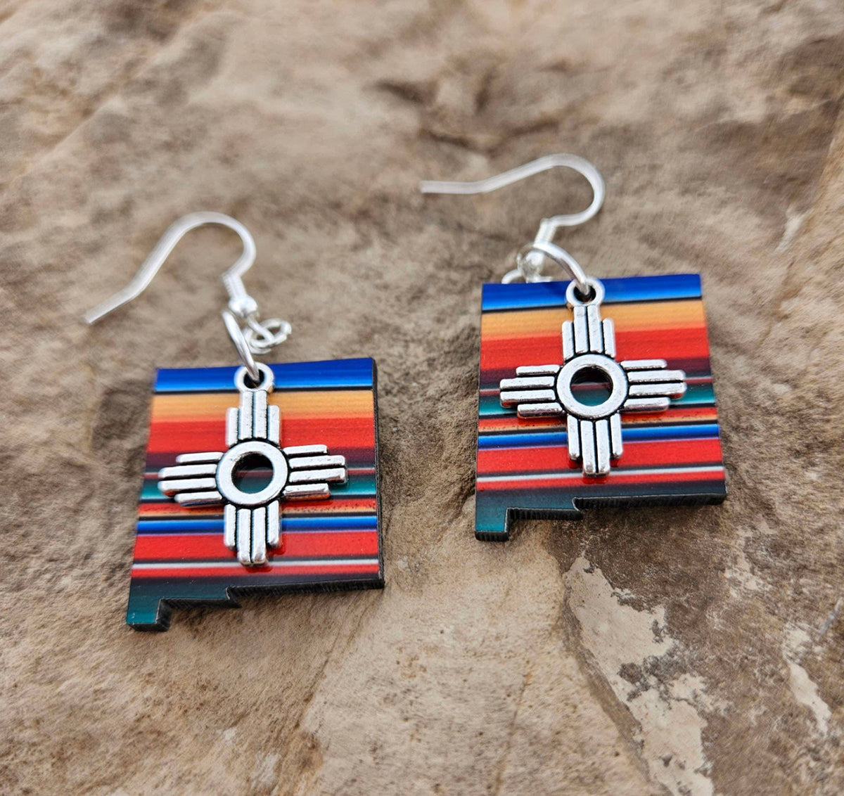 New Mexico Serape Zia Earrings