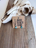 Western Mini Concho Turquoise Stone Dangle Earring