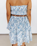 Floral Smock Strapless Romper