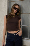 Asymmetric Boat Neck Fitted Knit Top