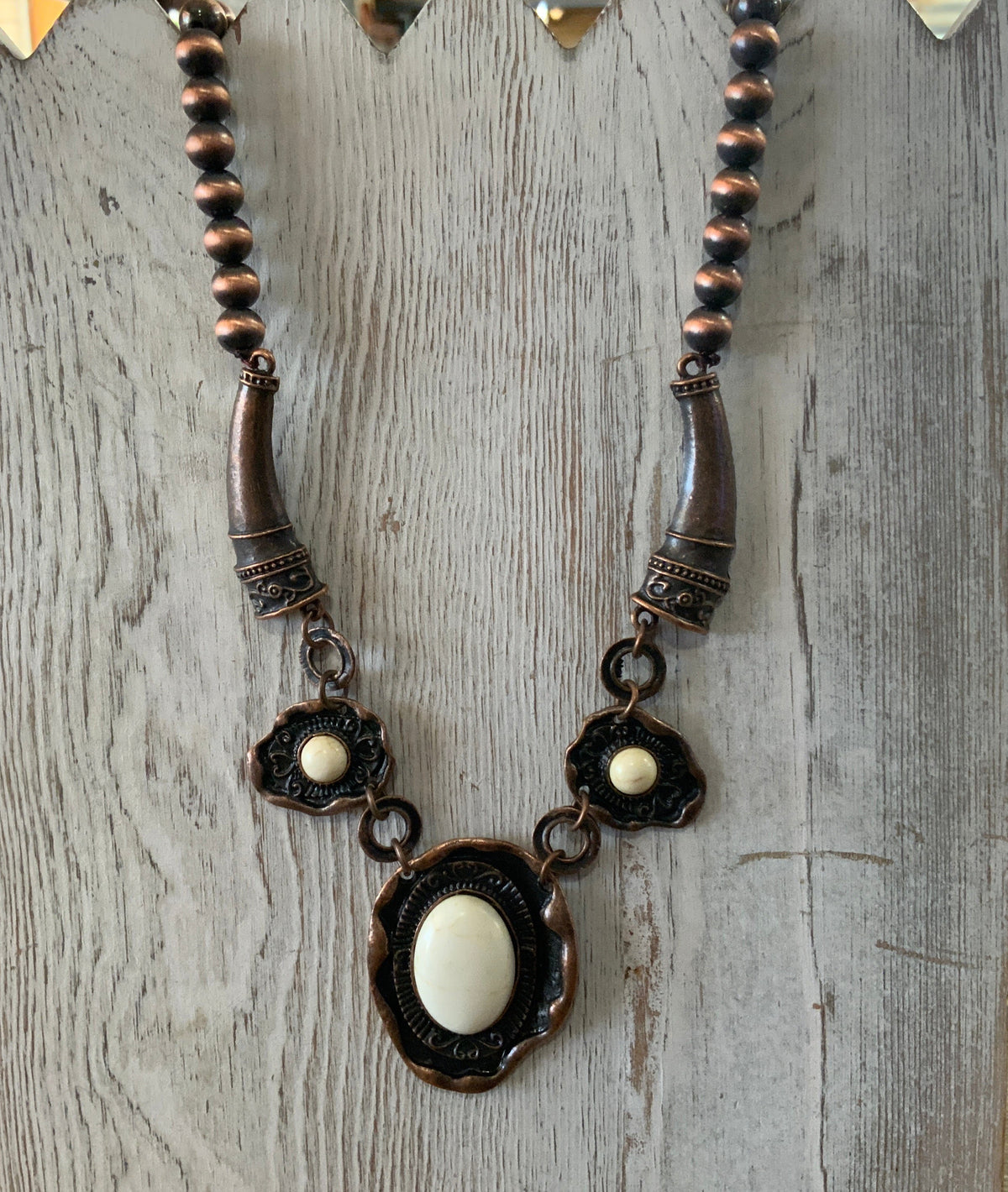 RC Bohemian White Stone Necklace