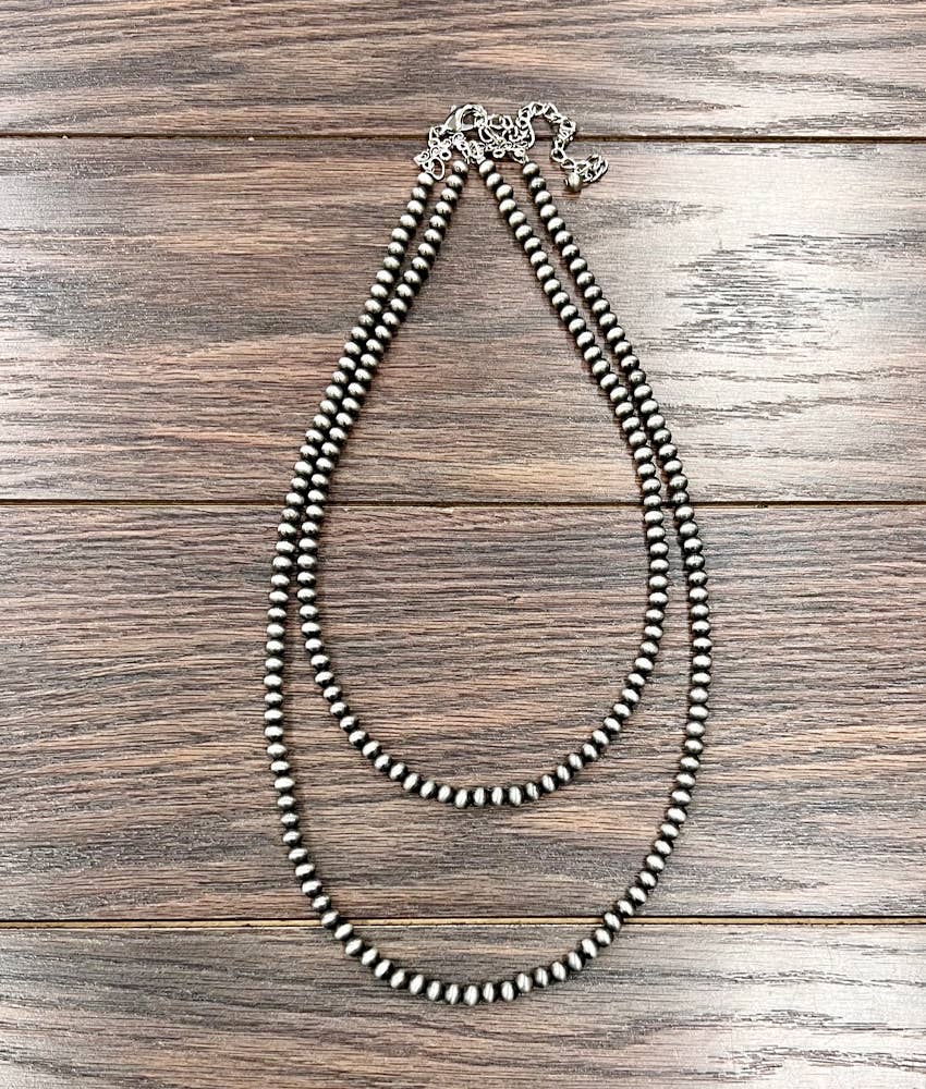 24" 6mm Western Bead 2-strand Necklace