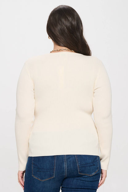 Plus Long Sleeve Henley Top