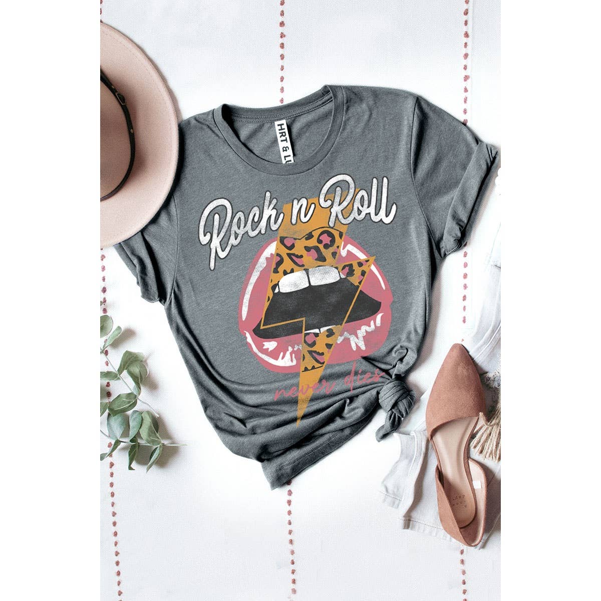 Rock & Roll Never Dies Washed Graphic Tee