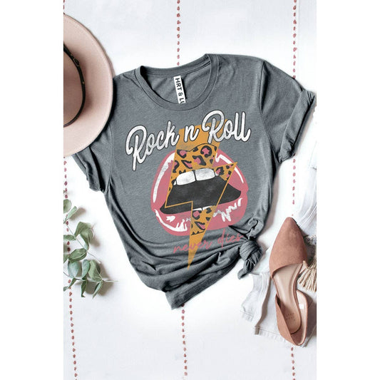 Rock & Roll Never Dies Washed Graphic Tee