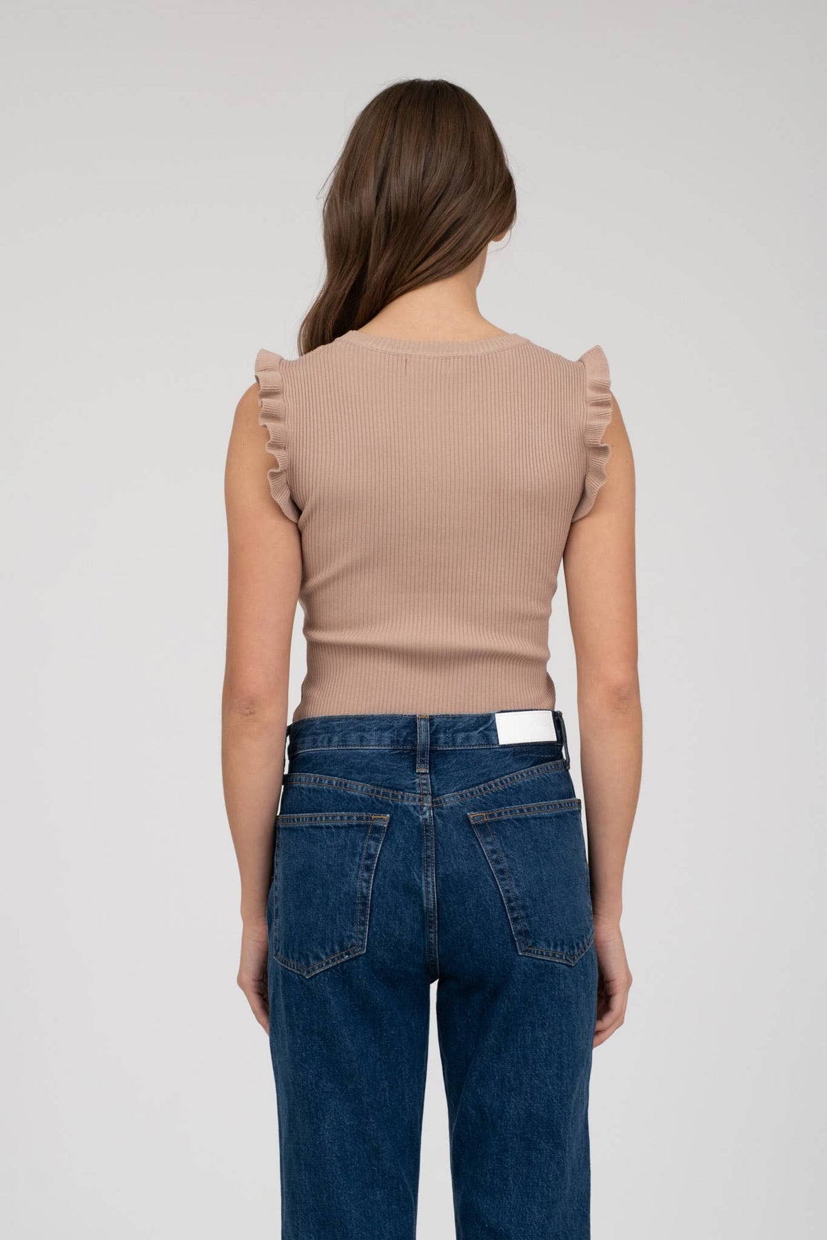 Ruffle Sleeveless Knit Top