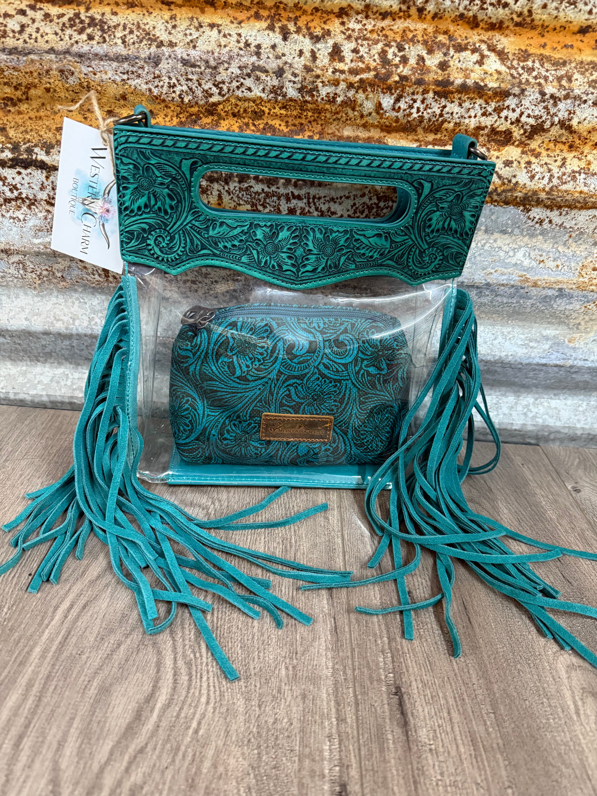 MW Fringe Clear Crossbody with Pouch