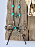 2 Layer Western Style Coquette Bow & Pendant Necklace