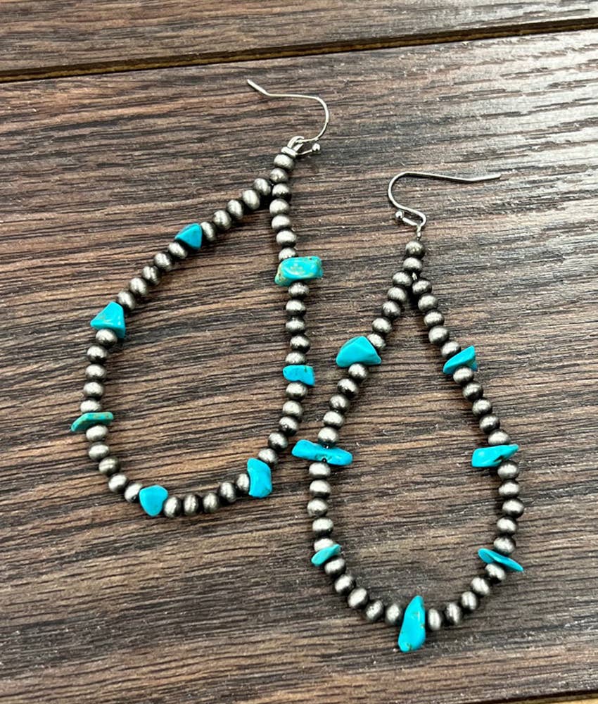 2.7" Western Turquoise Earrings
