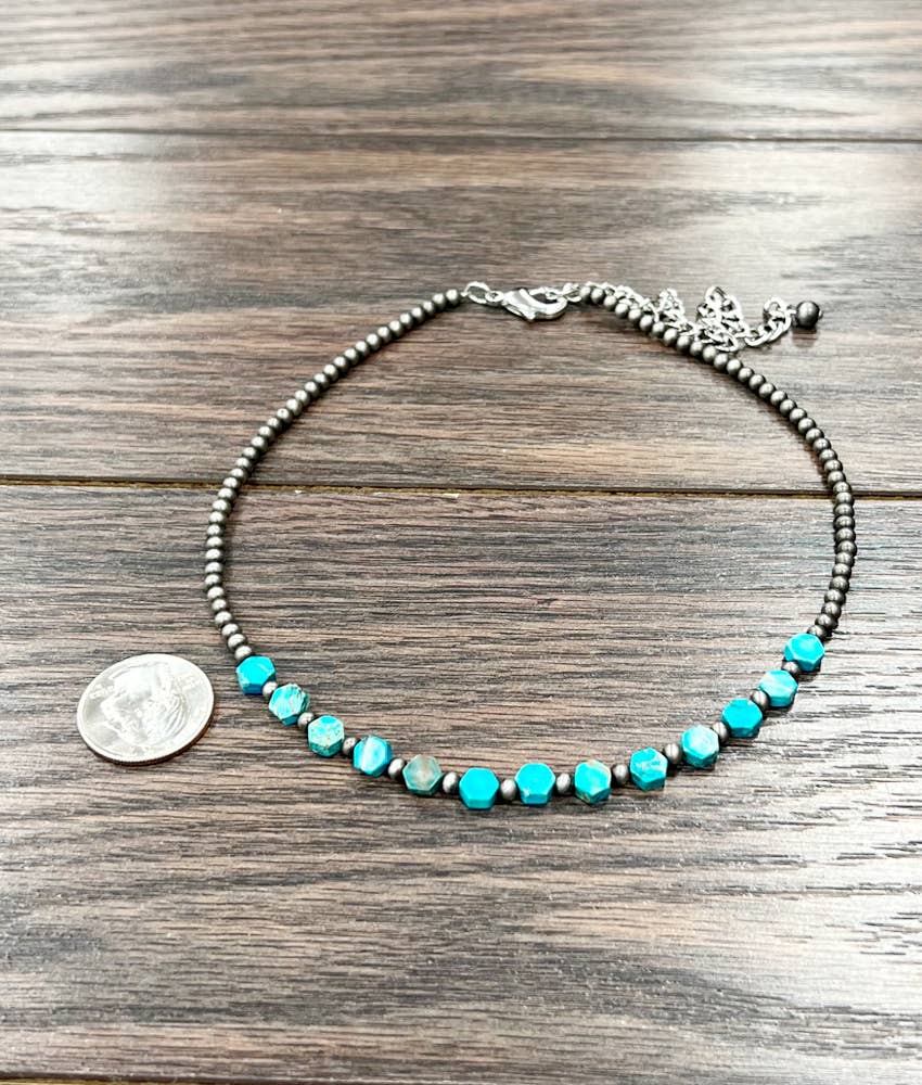 15" Western Hexa Gemstone Necklace