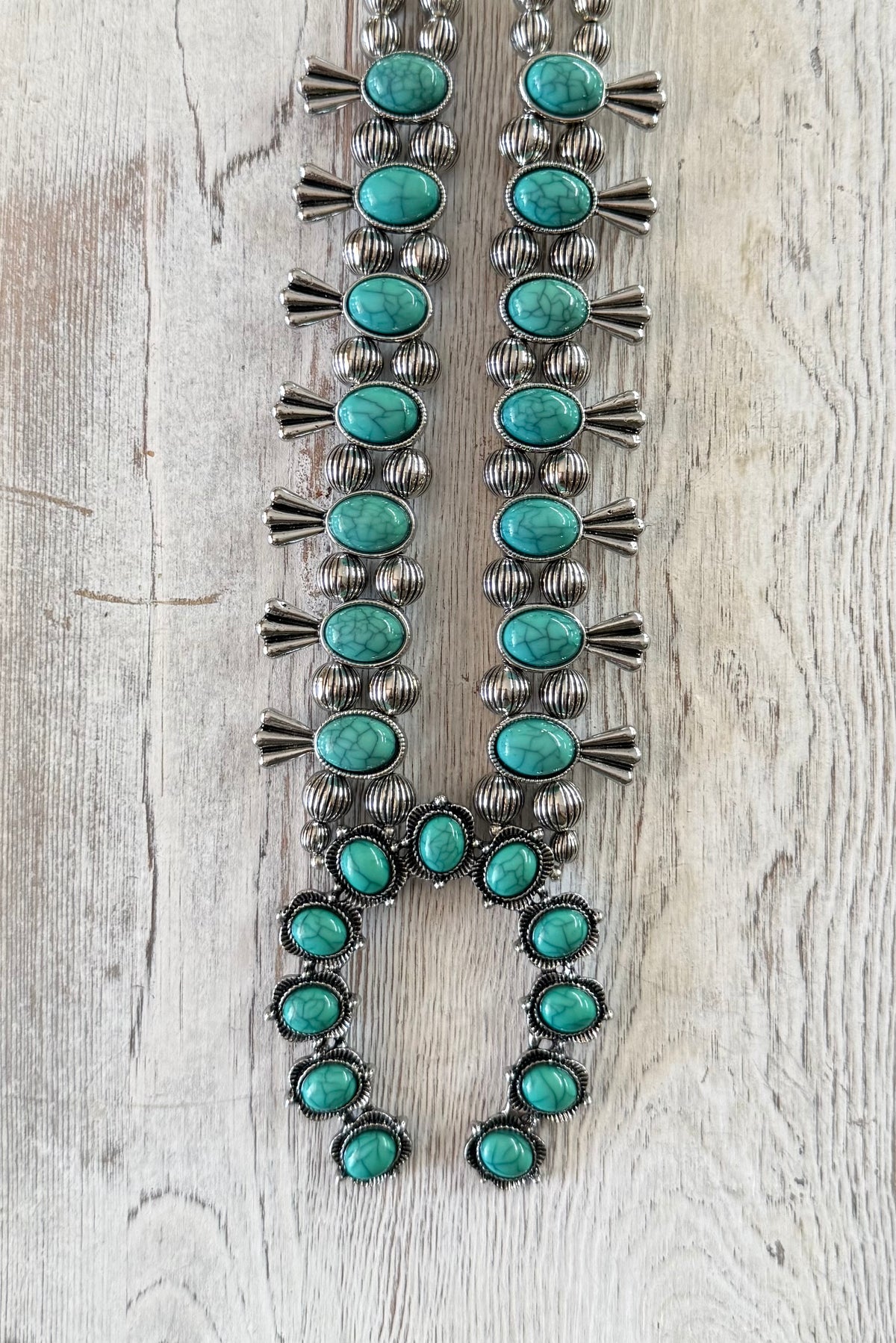 Stone Squash Blossom Necklace