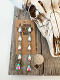 Western Teardrop Stone Drop stud dangle earrings