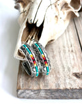 1.5" Seed Bead Open Hoop Earrings