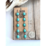 Western 5 Tier Stone Concho Post Drop Earrings