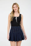 Scoop Neck Front Tie Tank Top