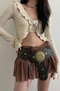 Round Panel Eyelet Western Belts